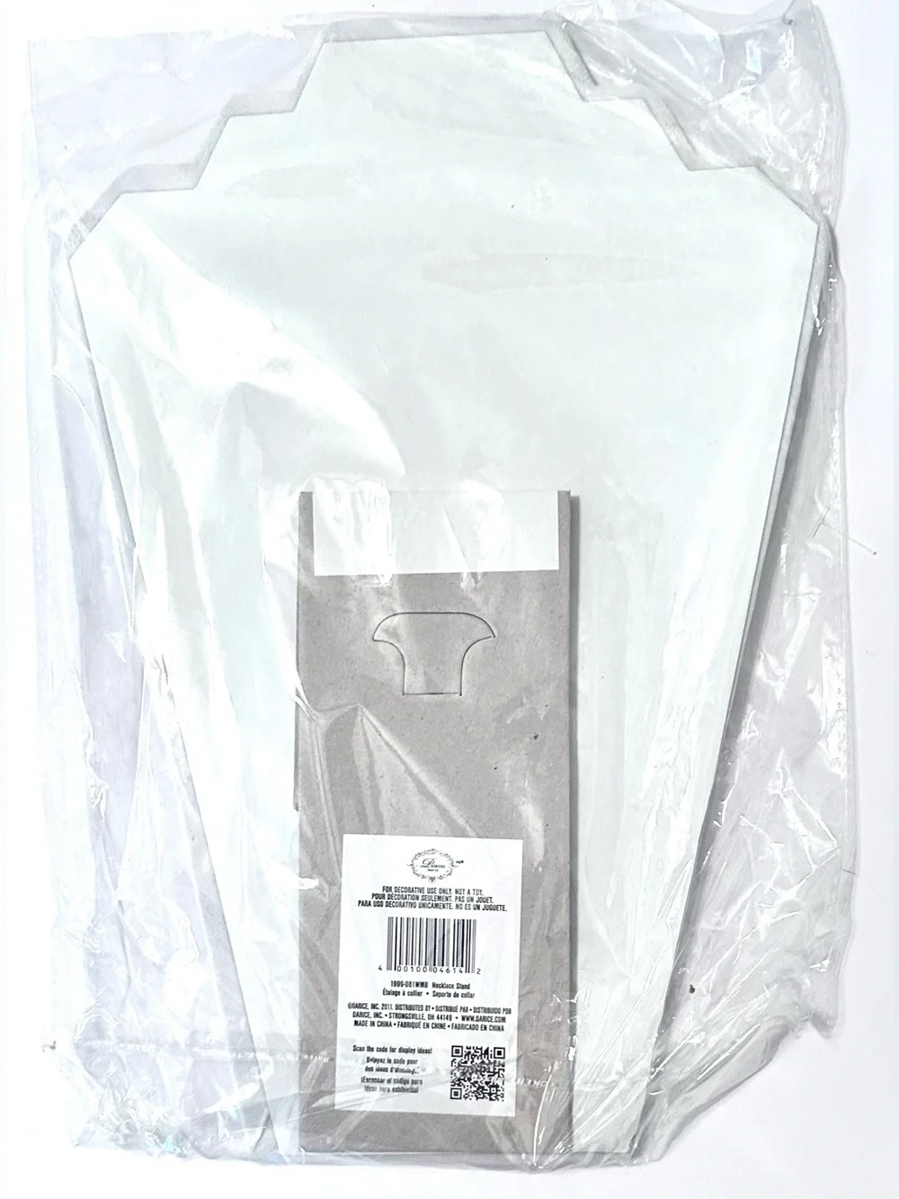 Darice White Velvet Jewelry Necklace Easel Display Stand, 12.5”,NWT